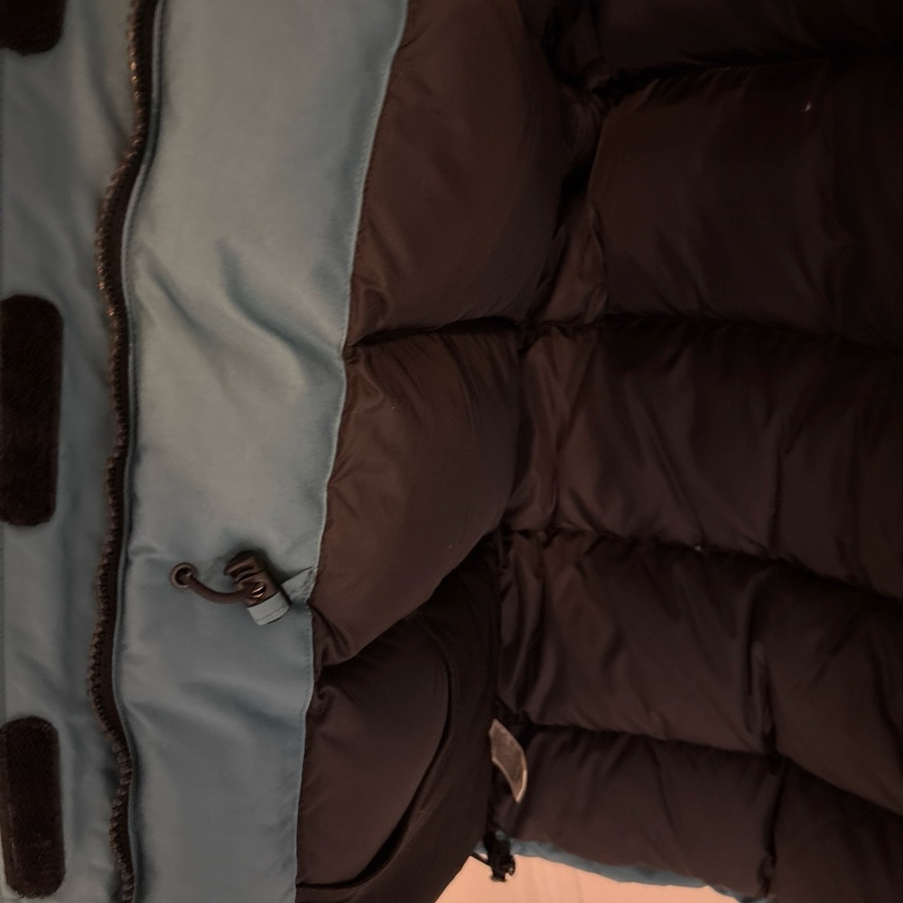 The North Face Women’s Blue Down Expedition Parka Coat Fur Hood Large - Picture 8 of 10